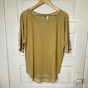 free press Mustard Hi-Lo Tie-Dye Dipped T-Shirt